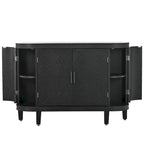 Accent Storage Cabinet Sideboard Wooden Cabinet with Antique Pattern Doors for Hallway, Entryway, Living Room