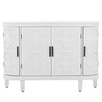Accent Storage Cabinet Sideboard Wooden Cabinet with Antique Pattern Doors for Hallway, Entryway, Living Room