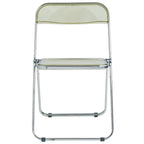 Acrylic Folding Dining Chair with Chrome Frame Set of 4 Lawrence Series by LeisureMod