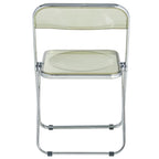 Acrylic Folding Dining Chair with Chrome Frame Set of 4 Lawrence Series by LeisureMod