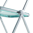 Acrylic Folding Dining Chair with Chrome Frame Set of 4 Lawrence Series by LeisureMod