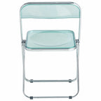 Acrylic Folding Dining Chair with Chrome Frame Set of 4 Lawrence Series by LeisureMod