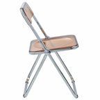 Acrylic Folding Dining Chair with Chrome Frame Set of 4 Lawrence Series by LeisureMod
