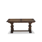 East West Furniture 11 Piece Dining Set- a Dining Table and 10 Light Sable Linen Fabric Chairs(Finish Options)