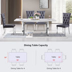 78 inch Faux Marble Dining Table with Geometric Metal Base