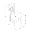 East West Furniture 3 Piece Dining Table Set Contains a Round Dining Room Table and 2 Kitchen Chairs, Oak (Seat Options)