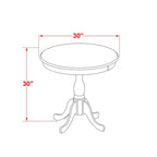East West Furniture 3 Piece Dining Table Set Contains a Round Dining Room Table and 2 Kitchen Chairs, Oak (Seat Options)