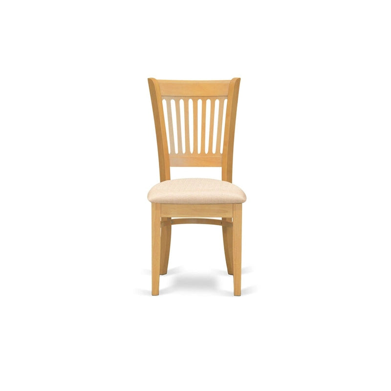 East West Furniture 3 Piece Dining Table Set Contains a Round Dining Room Table and 2 Kitchen Chairs, Oak (Seat Options)