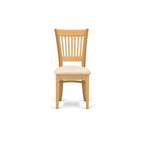 East West Furniture 3 Piece Dining Table Set Contains a Round Dining Room Table and 2 Kitchen Chairs, Oak (Seat Options)
