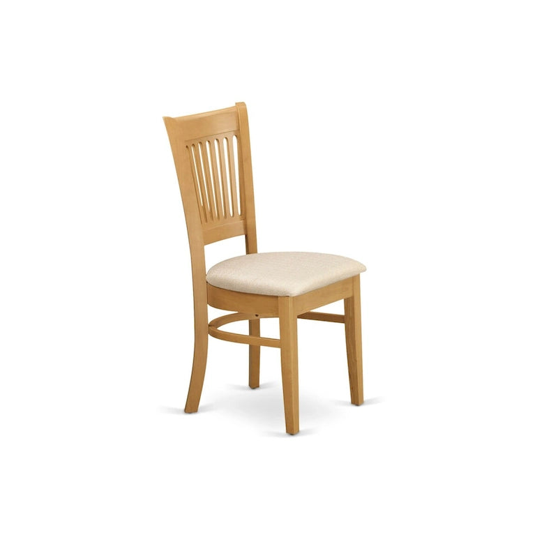 East West Furniture 3 Piece Dining Table Set Contains a Round Dining Room Table and 2 Kitchen Chairs, Oak (Seat Options)