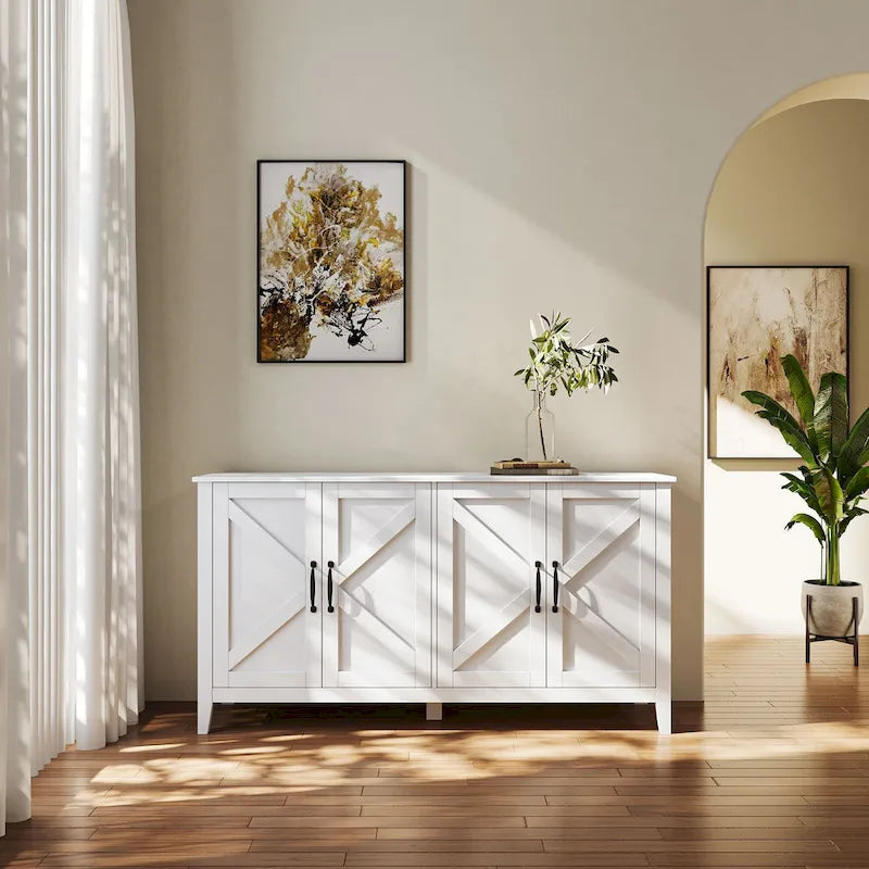 59 Freestanding Storage Cabinet with 4 Doors Buffet/Sideboard