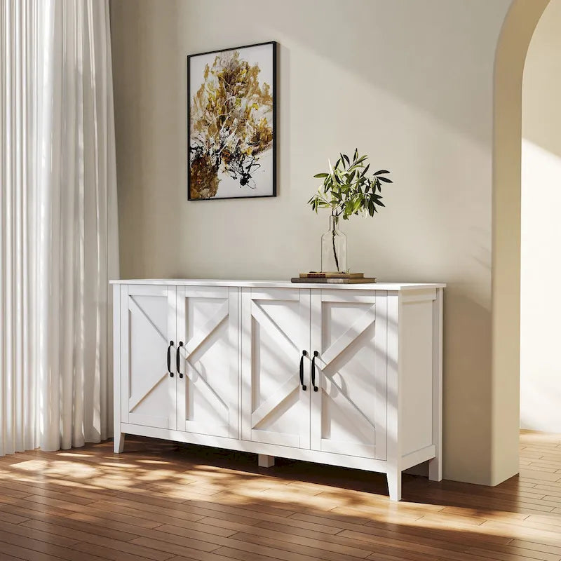 59 Freestanding Storage Cabinet with 4 Doors Buffet/Sideboard