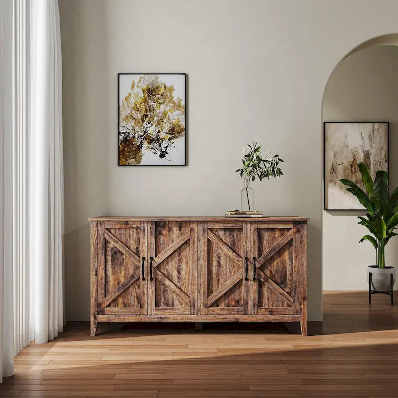 59 Freestanding Storage Cabinet with 4 Doors Buffet/Sideboard