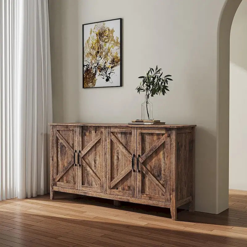 59 Freestanding Storage Cabinet with 4 Doors Buffet/Sideboard