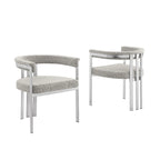 Best Quality Furniture Matte Brushed Chrome Dining Chairs (Set of 2) - N/A
