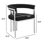 Best Quality Furniture Matte Brushed Chrome Dining Chairs (Set of 2) - N/A