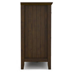 WYNDENHALL Normandy SOLID WOOD 60 inch Wide Rectangle Transitional Large Sideboard Buffet in Brunette Brown