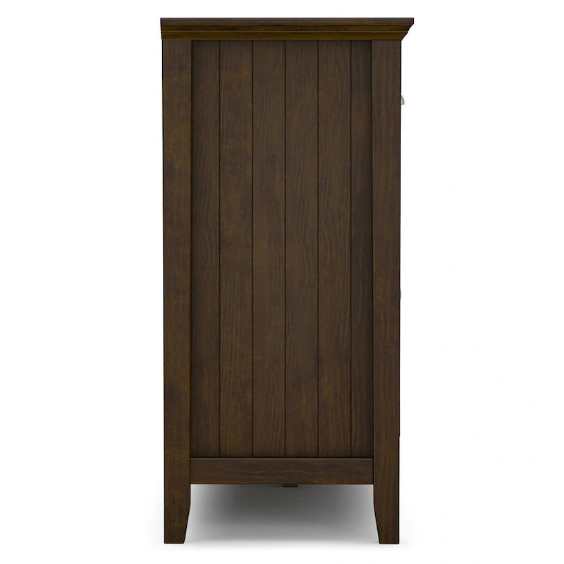 WYNDENHALL Normandy SOLID WOOD 60 inch Wide Rectangle Transitional Large Sideboard Buffet in Brunette Brown