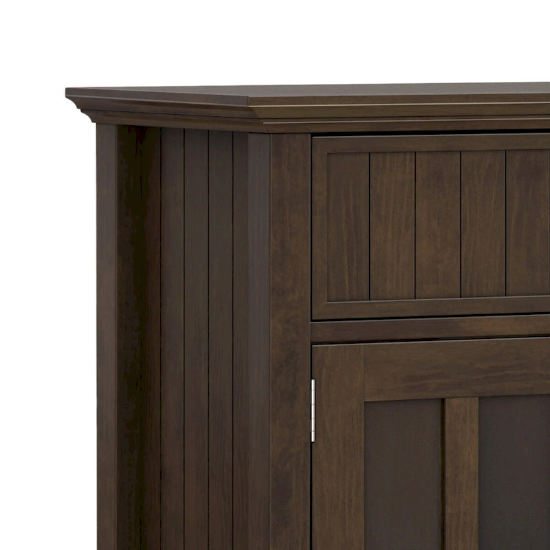 WYNDENHALL Normandy SOLID WOOD 60 inch Wide Rectangle Transitional Large Sideboard Buffet in Brunette Brown