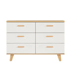 Modern White Oak Storage Solid Wood Drawer Dresser Side Cabinet
