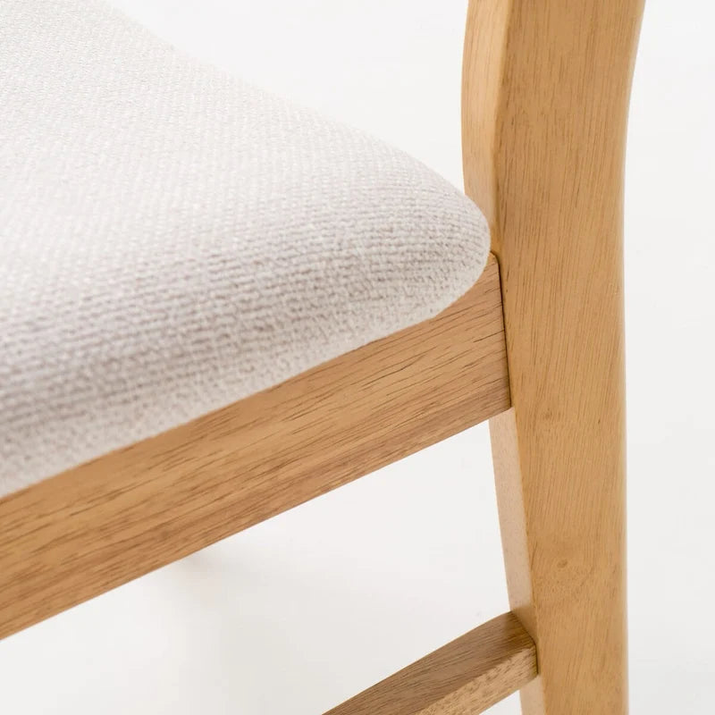 DINING CHAIR beautifully finished wood frame RUBBERWOOD LEGS UPHOLSTERED