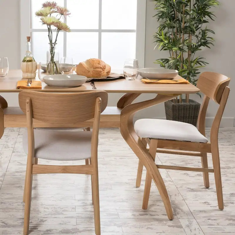 DINING CHAIR beautifully finished wood frame RUBBERWOOD LEGS UPHOLSTERED