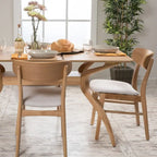 DINING CHAIR beautifully finished wood frame RUBBERWOOD LEGS UPHOLSTERED