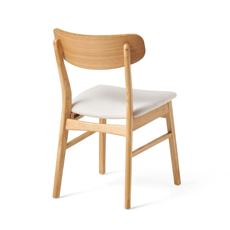 DINING CHAIR beautifully finished wood frame RUBBERWOOD LEGS UPHOLSTERED