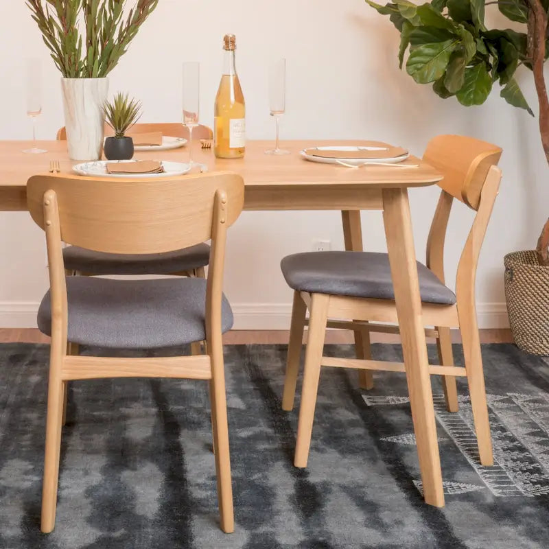 DINING CHAIR beautifully finished wood frame RUBBERWOOD LEGS UPHOLSTERED