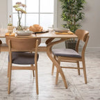 DINING CHAIR beautifully finished wood frame RUBBERWOOD LEGS UPHOLSTERED
