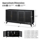 Alexis Contemporary 58Wide Sideboard with Solid Wood Legs by HULALA HOME