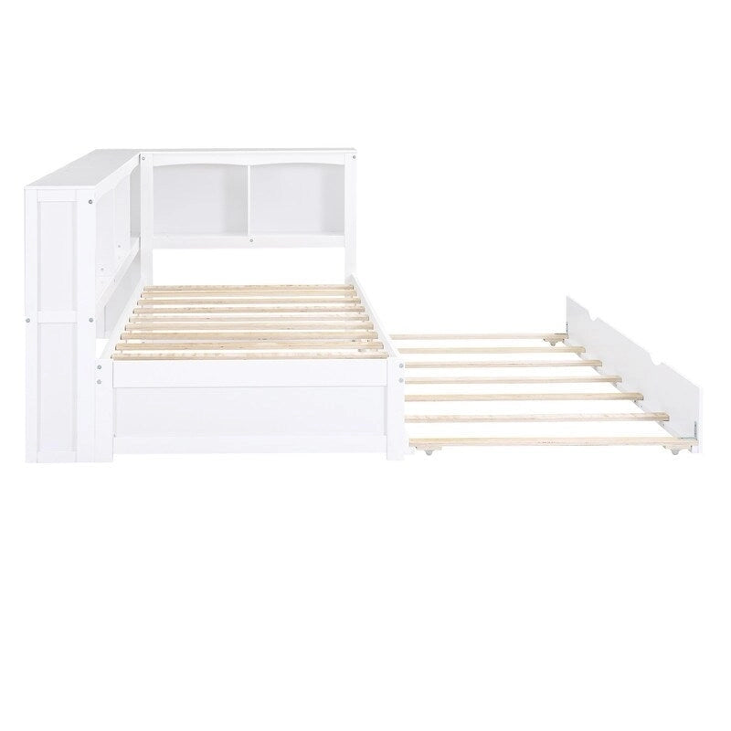 Twin Size Daybed with Trundle, Storage Cabinets and USB Ports
