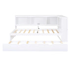 Twin Size Daybed with Trundle, Storage Cabinets and USB Ports