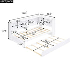 Twin Size Daybed with Trundle, Storage Cabinets and USB Ports