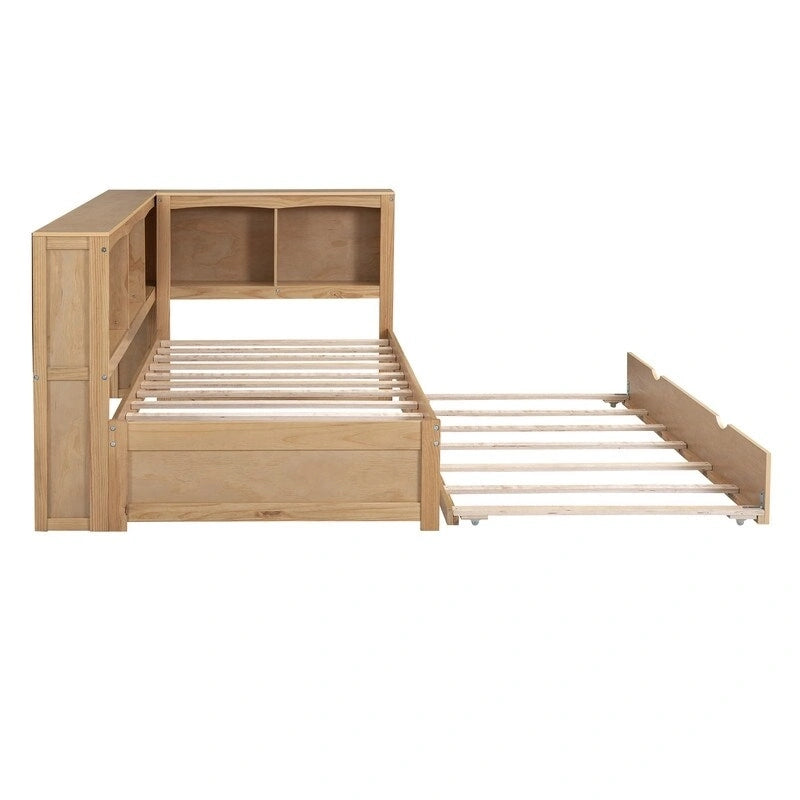 Twin Size Daybed with Trundle, Storage Cabinets and USB Ports