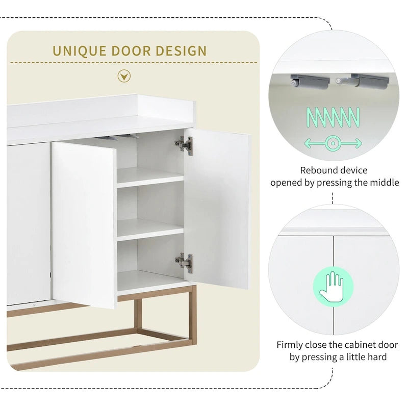 Sideboard Buffet Cabinet with Large Storage Space - 60L x 15.7W x 33.8H