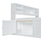 Merax Full Size Wood Daybed with Cabinets, Shelves and 4 Drawers