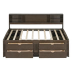 Merax Full Size Wood Daybed with Cabinets, Shelves and 4 Drawers
