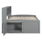 Merax Full Size Wood Daybed with Cabinets, Shelves and 4 Drawers