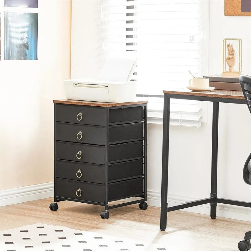 5-Drawer Chest File Cabinet - 15.7D x 15.7W x 25.7H