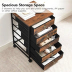 5-Drawer Chest File Cabinet - 15.7D x 15.7W x 25.7H