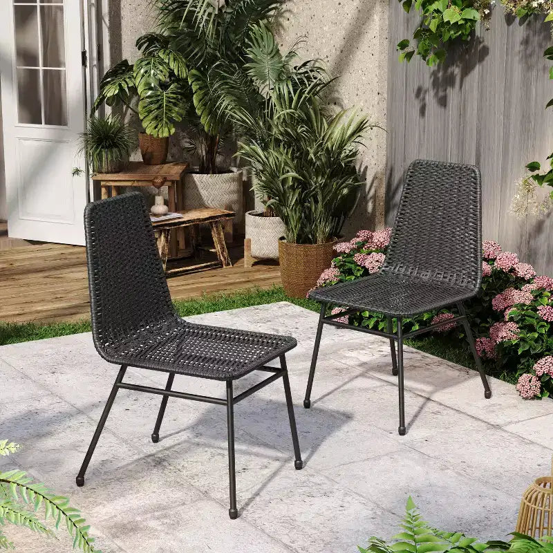 Christopher Knight Home Wtroup Rattan Webbing Iron Frame Dining Chair