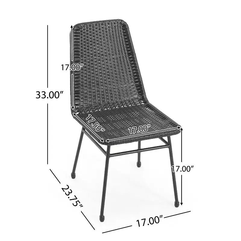 Christopher Knight Home Wtroup Rattan Webbing Iron Frame Dining Chair