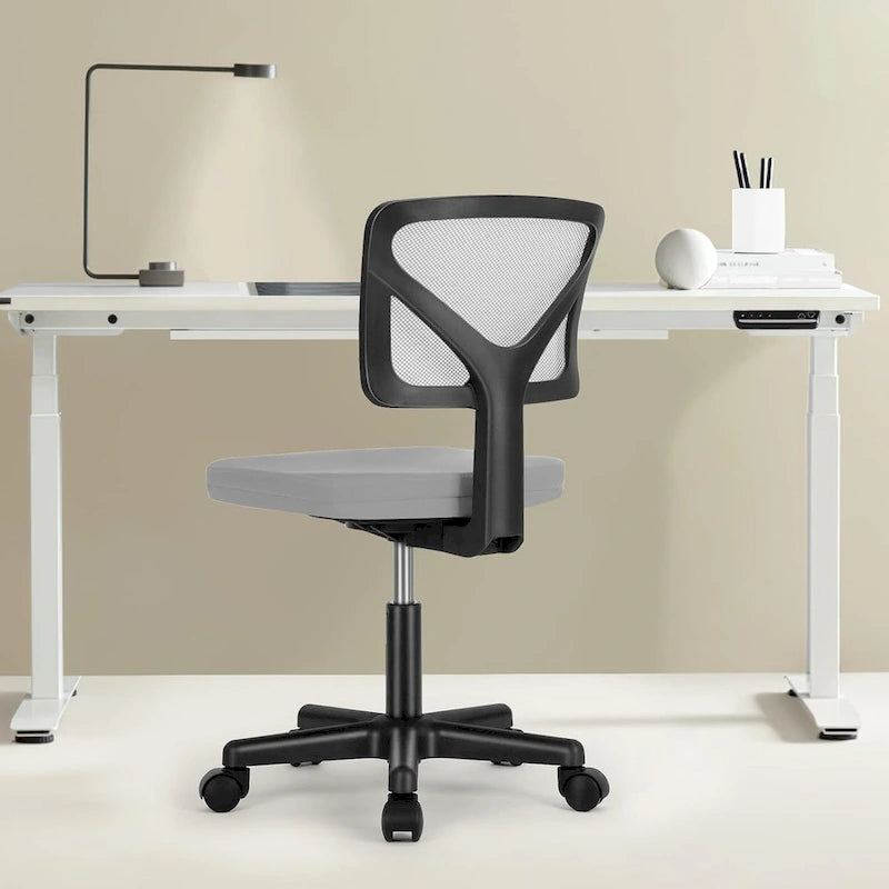 Comfy PU Leather Upholstered Office Chair, Home Desk Chair with Arms & Adjustable Swivel