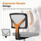 Comfy PU Leather Upholstered Office Chair, Home Desk Chair with Arms & Adjustable Swivel
