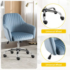 Accent chair Modern home office leisure chair with adjustable velvet height and adjustable casters