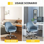 Accent chair Modern home office leisure chair with adjustable velvet height and adjustable casters