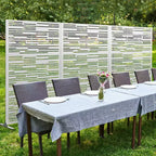 PexFix 72 in. x 47 in. Outdoor Metal Privacy Screen Garden Fence in Shine Pattern in Black
