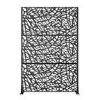 PexFix 72 in. x 47 in. Outdoor Metal Privacy Screen Garden Fence in Web Pattern in Black