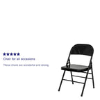4 Pack Triple Braced & Double Hinged Metal Folding Chair